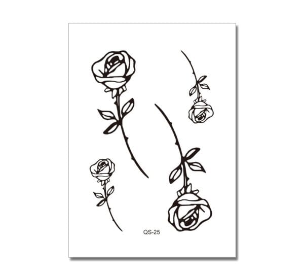 Tatouage main roses tombantes